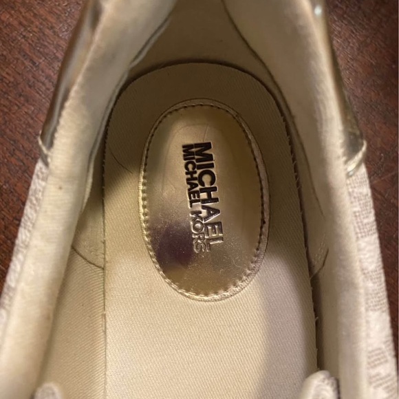 Michael Kors Cream and Gold Women's Sneakers - Picture 6 of 10